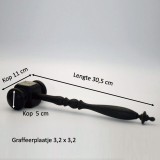 Klassieke ebbenhouten hamer met graveerplaat (collectors item)