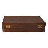 Luxe Houten Geschenkdoos met Voorzittershamer en Slagblok inclusief inscriptie.